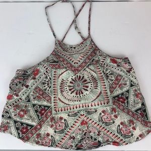 Billabong cropped top size small tribal print